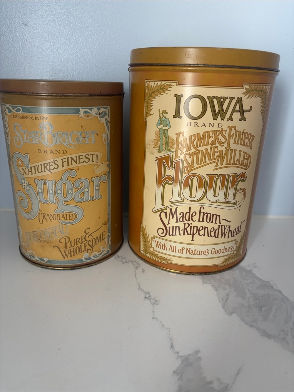 Brand Gold Decorative Flour Canister Sculpture – Vintage Kitchen Art